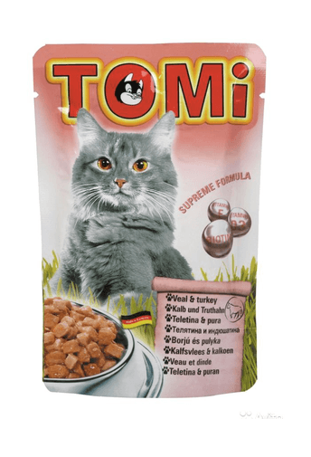 ToMi - Кусочки в соусе для взрослых кошек с телятиной и индейкой 100 гр