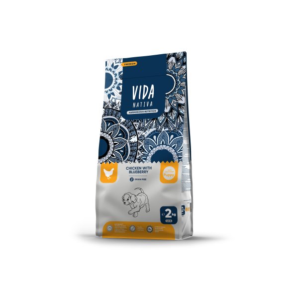 Vida Nativa - Сухой корм для щенков мелких пород, с курицей и черникой