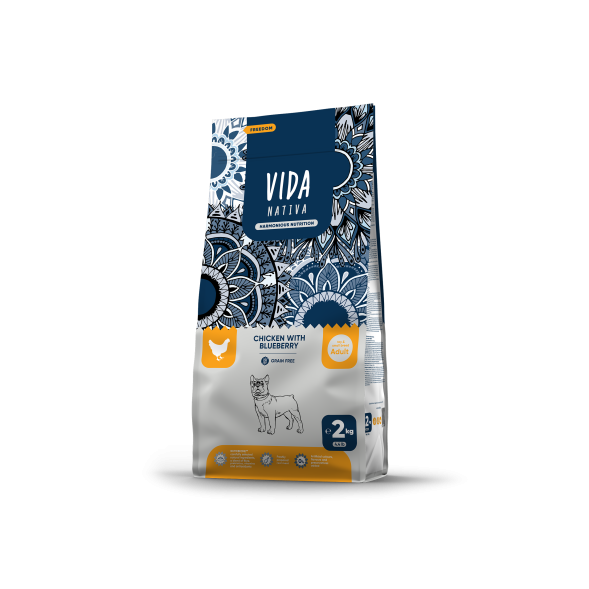 Vida Nativa - Сухой корм для щенков мелких пород, с курицей и черникой