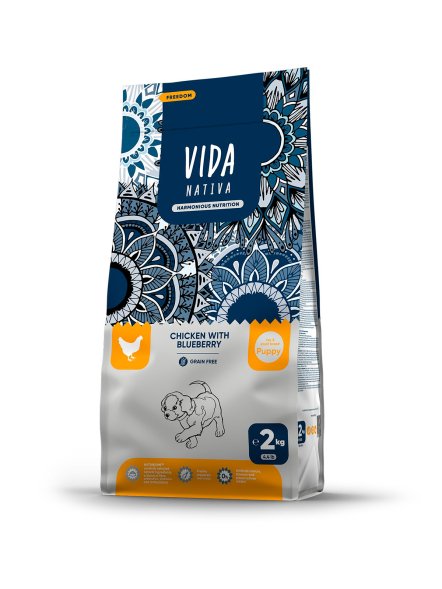 Vida Nativa - Сухой корм для щенков мелких пород, с курицей и черникой
