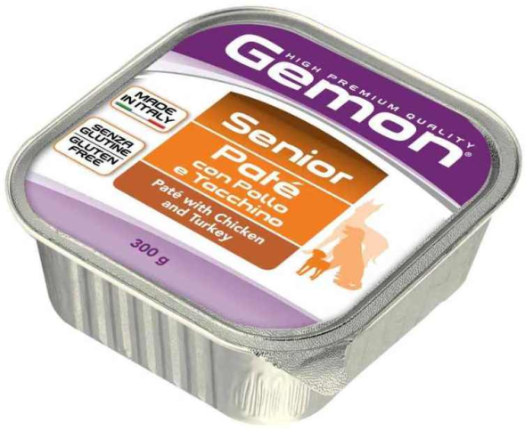 Gemon Dog - Консервы для пожилых собак паштет курица с индейкой 300г