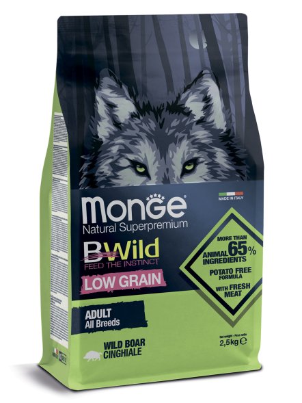 Monge BWild - Низкозерновой корм для взрослых собак, с мясом дикого кабана (Low Grain)