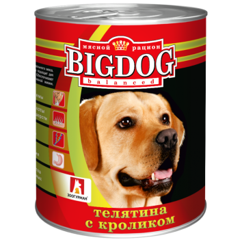 Зоогурман - Big Dog - Консервы для собак, Телятина с кроликом 850гр