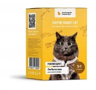 Smart Cat паучи - Набор паучей 5+1 в подарок для взрослых кошек и котят: кусочки курочки в нежном соусе 510гр