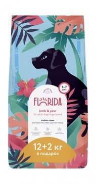 Florida - Сухой корм для взрослых собак крупных пород с ягненком и грушей