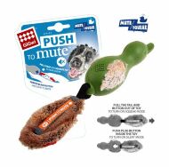 GiGwi - Игрушка для собак,  "Утка" с отключаемой пищалкой, Зеленая резина, Искусственный мех