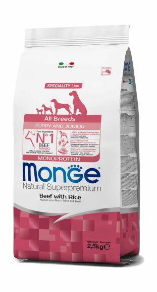 Monge Dog Speciality Line Monoprotein Puppy & Junior - Сухой корм для щенков всех пород, с говядиной