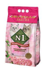 N1 Crystals Sakura - Силикагелевый наполнитель с ароматом сакуры 5л