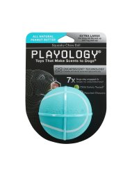 Playology - Жевательный мяч SQUEAKY CHEW BALL 8 см для собак средних и крупных пород с пищалкой и с ароматом