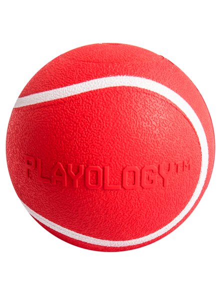 Playology - Жевательный мяч SQUEAKY CHEW BALL 8 см для собак средних и крупных пород с пищалкой и с ароматом