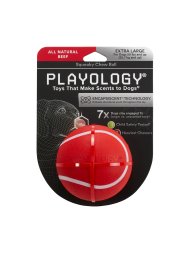 Playology - Жевательный мяч SQUEAKY CHEW BALL 8 см для собак средних и крупных пород с пищалкой и с ароматом
