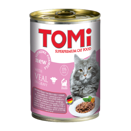 ToMi - Кусочки в соусе для взрослых кошек с телятиной 400 гр