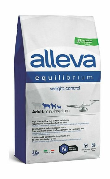 Alleva Equilibrium Weight Control - Сухой корм для взрослых собак мелких и средних пород, контроль веса, курица с бурым рисом, 2 кг