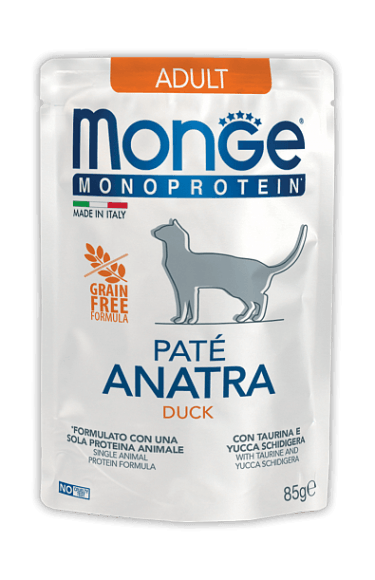 Monge Cat Monoprotein Pouch - паучи для кошек утка 85г
