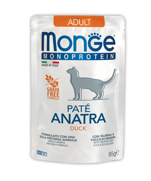 Monge Monoprotein (Монопротеин) - паучи для кошек, с уткой 85 гр