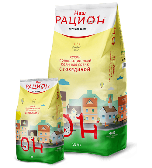 Наш Рацион - Сухой корм для взрослых собак с говядиной