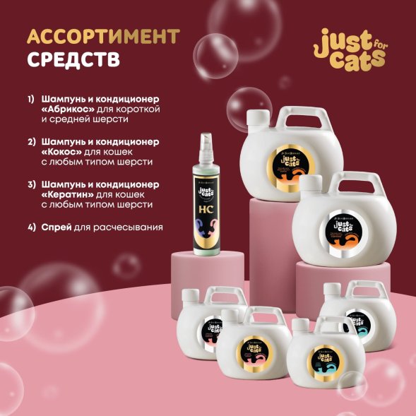 Iv San Bernard Just for Cats Keratin — восстанавливающий шампунь для любого типа шерсти