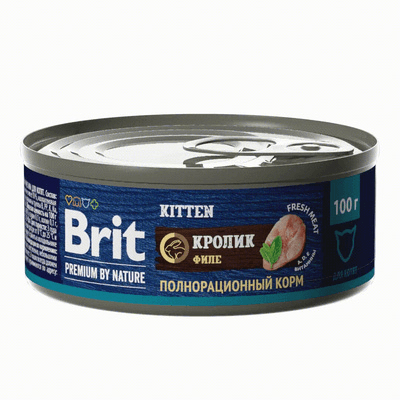 Brit - Консервы для котят, Филе Кролика, 100 гр