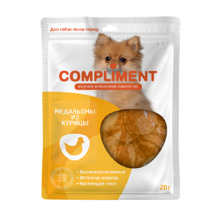 Compliment - Лакомство для собак мини пород, Медальоны из Курицы