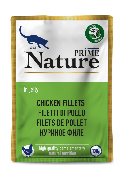Prime Nature - Паучи для кошек, Куриное филе в желе 100гр