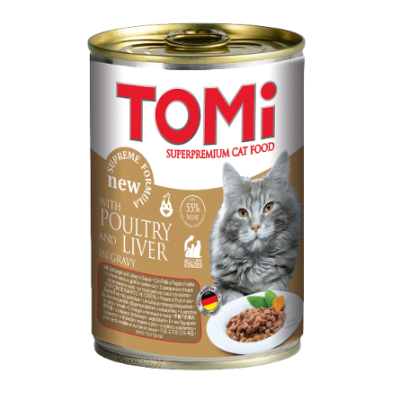 ToMi - Кусочки  в соусе для взрослых кошек с уткой и печенью 400 гр
