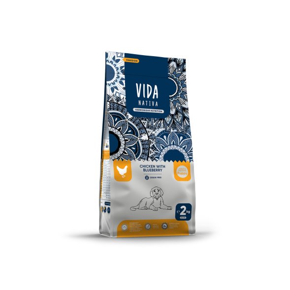 Vida Nativa - Сухой корм для щенков средних и крупных пород, с курицей и черникой