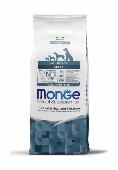 Monge Monoprotein - Сухой корм для собак, форель с рисом и картофелем