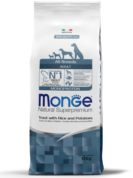Monge Monoprotein (Монопротеин) - Сухой корм для собак, форель с рисом и картофелем
