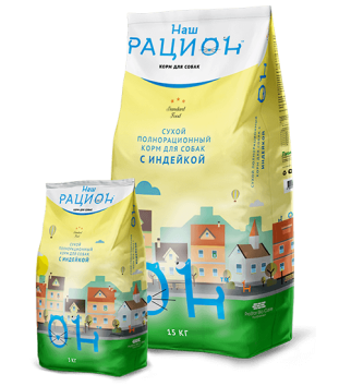 Наш Рацион - Сухой корм для взрослых собак с индейкой