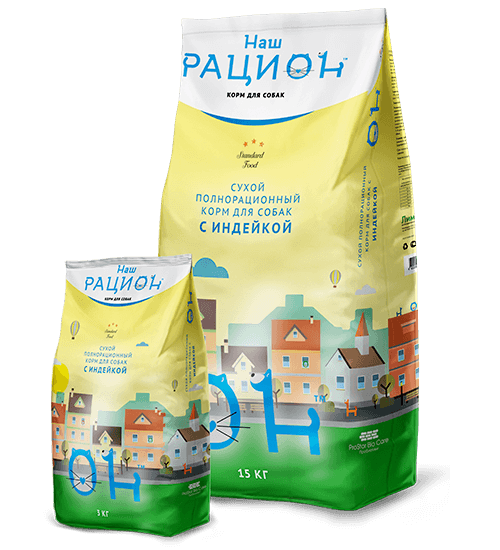 Наш Рацион - Сухой корм для взрослых собак с индейкой