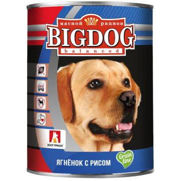 Зоогурман - Big Dog - Консервы для собак, Ягненок с рисом 850гр