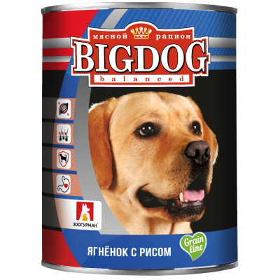 Зоогурман - Big Dog - Консервы для собак, Ягненок с рисом 850гр Зоогурман - Big Dog - Консервы для собак, Ягненок с рисом 850гр