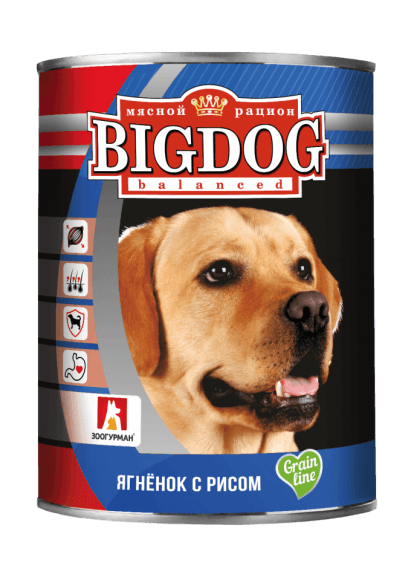 Зоогурман Big Dog - Консервы для собак, Ягненок с рисом 850гр