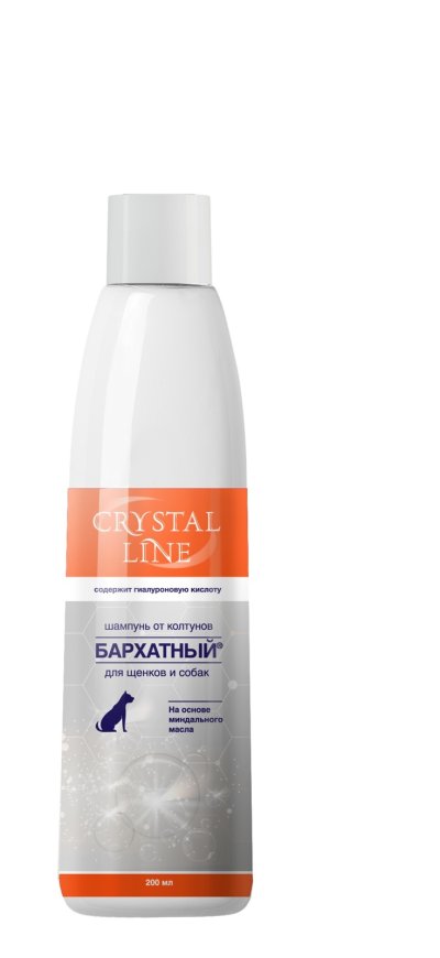 Apicenna - Бархатный шампунь от колтунов для длинношерстных собак и щенков Кристальная линия 200 мл