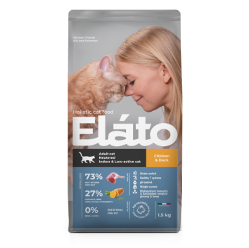 Elato Холистик - Сухой корм для кастрированных, стерилизованных и малоактивных кошек с курицей и уткой