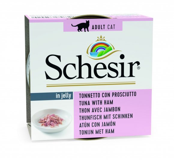 Schesir - Консервы для кошек, тунец с ветчиной 85гр