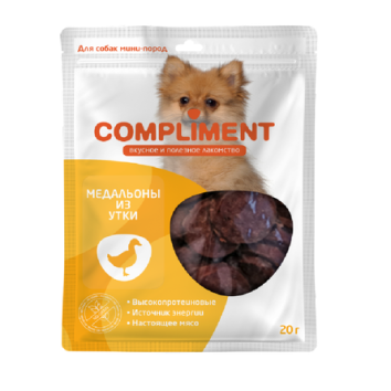 Compliment - Лакомство для собак мини пород, Медальоны из Утки