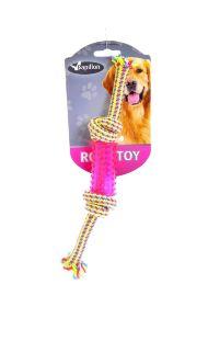 Papillon - Игрушка для собак "Плетеная веревка с пластиковой гантелькой", 24см
