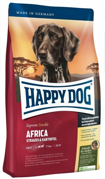 Happy Dog Supreme Africa - Беззерновой сухой корм для Собак с мясом страуса "Африка"