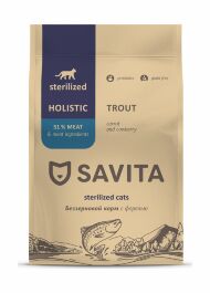 Savita - Сухой корм для стерилизованных кошек, с форелью 