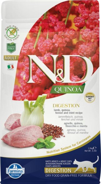 Farmina N&amp;amp;D Quinoa - Сухой корм для кошек, Ягненок с Киона, чувствительное пищеварение
