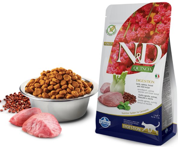 Farmina N&amp;amp;D Quinoa - Сухой корм для кошек, Ягненок с Киона, чувствительное пищеварение
