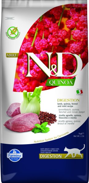 Farmina N&amp;amp;D Quinoa - Сухой корм для кошек, Ягненок с Киона, чувствительное пищеварение