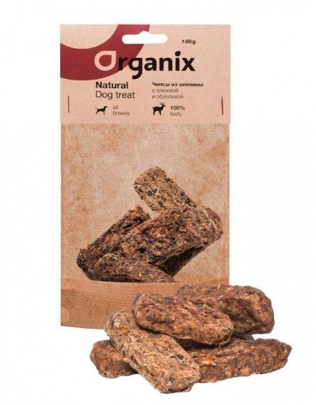 Organix - Лакомство для собак - Чипсы из оленины с клюквой и облепихой 60 г