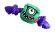 GiGwi - Игрушка Монстр с пищалкой и резиновой веревкой, текстиль/резина, 23 см