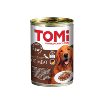 ToMi - Кусочки  в соусе для взрослых собак всех пород пять видов мяса 400 гр