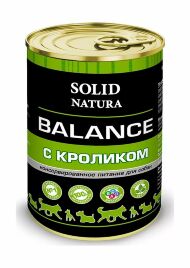 Solid Natura Balance - Консервы для собак, с кроликом, 340г