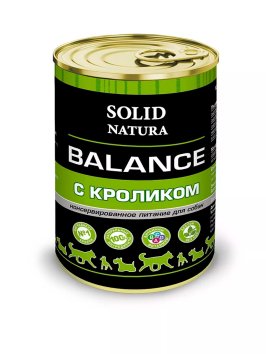 Solid Natura Balance - Консервы для собак, с кроликом, 340 г