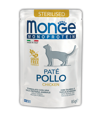 Monge Monoprotein (Монопротеин) - паучи для стерилизованных кошек курица 85 г Monge Monoprotein (Монопротеин) - паучи для стерилизованных кошек курица 85 г