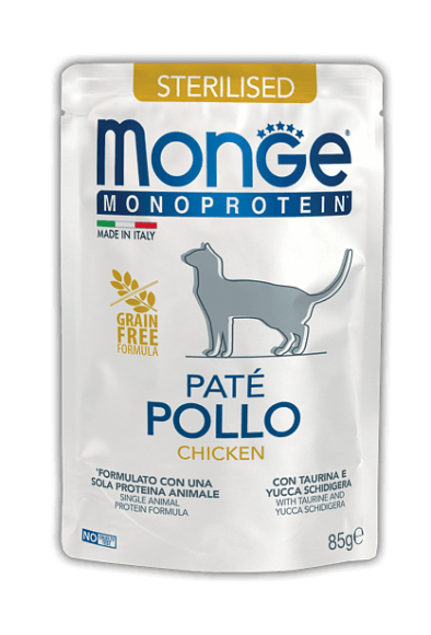 Monge Cat Monoprotein Pouch - паучи для стерилизованных кошек курица 85г
